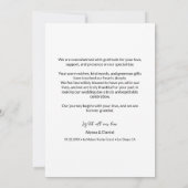 モダンスクリプトシンプルフォトウェディング サンキューカード (裏面)