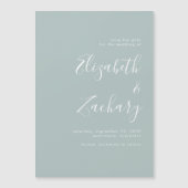 モダンスクリプトシーガラスグリーン・セーブ・ザ・デート (正面)