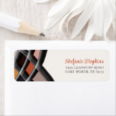 モダンスクリプトスタイリッシュ差出人住所付き抽象芸術 ラベル (インサイチュ)