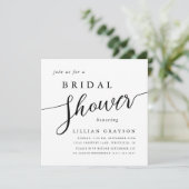 モダンスクリプトタイポグラフィー ブラック＆ホワイト ブライダルシャワー 招待状 (スタンド正面)
