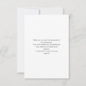 モダンスクリプトタイポグラフィー 1歳の誕生日写真 サンキューカード (裏面)