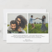 モダンスクリプトタイポグラフィ写真エレガントウェディング セーブザデート (裏面)