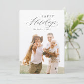 モダンスクリプトハッピーホリデイズ家族写真 シーズンカード (スタンド正面)
