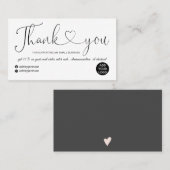 モダンスクリプトハートの白感謝してい順 名刺 (正面/裏面)