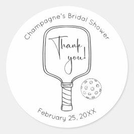 モダンスクリプトピックルボール ブライダルシャワーのお礼 ラウンドシール