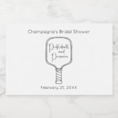 モダンスクリプトピックルボール＆プロセッコ ブライダルシャワー スパークリングワインラベル (シングルラベル)