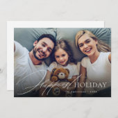 モダンスクリプトファミリー写真 ハッピーなホリデーカード シーズンカード (正面/裏面)