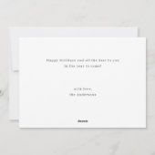 モダンスクリプトファミリー写真 ハッピーなホリデーカード シーズンカード (裏面)