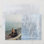 モダンスクリプトフォトウェディング セーブザデート (正面/裏面)