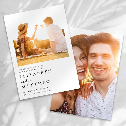 モダンスクリプトフォトウェディング セーブザデート