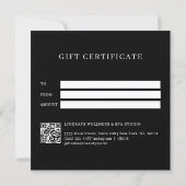 モダンスクリプトフォント 黒QRコード ギフト券 (裏面)