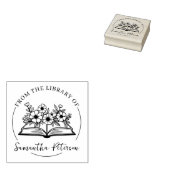 モダンスクリプトブックプレート ワイルドフラワーブック ラバースタンプ (押印)