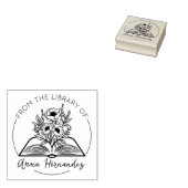 モダンスクリプトブックプレート、植物学の本 ラバースタンプ (押印)