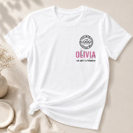 モダンスクリプトラインアート従業員名ビジネス ロゴ Tシャツ