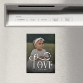 モダンスクリプトラブカスタムニューベイビー写真 マグネット (インサイチュ (食洗機))