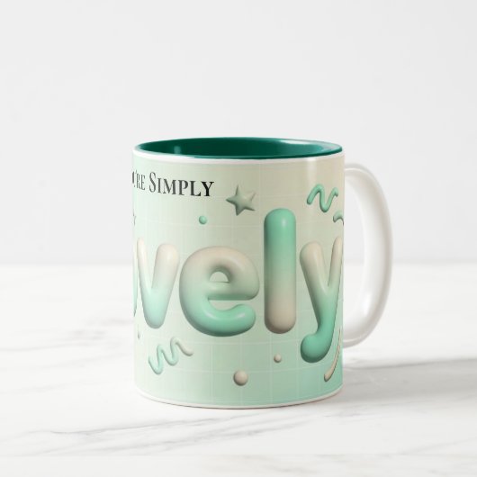 モダンスクリプトラブリーエステティックカスタムネーム ツートーンマグカップ (正面右)