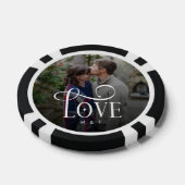 モダンスクリプトラブ オーダーメイド 婚約カップル 写真 ポーカーチップ (シングル)
