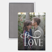 モダンスクリプトラブ オーダーメイド 婚約カップル 写真 マグネット (正面/裏面)