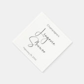 モダンスクリプトランジェリーシャワー スタンダードカクテルナプキン (角)