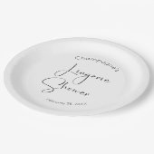 モダンスクリプトランジェリーシャワー ペーパープレート (アングル)