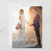 モダンスクリプトレタリング結婚のサンキューカード サンキューカード (正面)