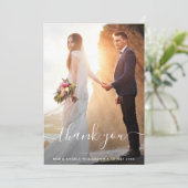モダンスクリプトレタリング結婚のサンキューカード サンキューカード (スタンド正面)