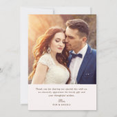 モダンスクリプトレタリング結婚のサンキューカード サンキューカード (裏面)