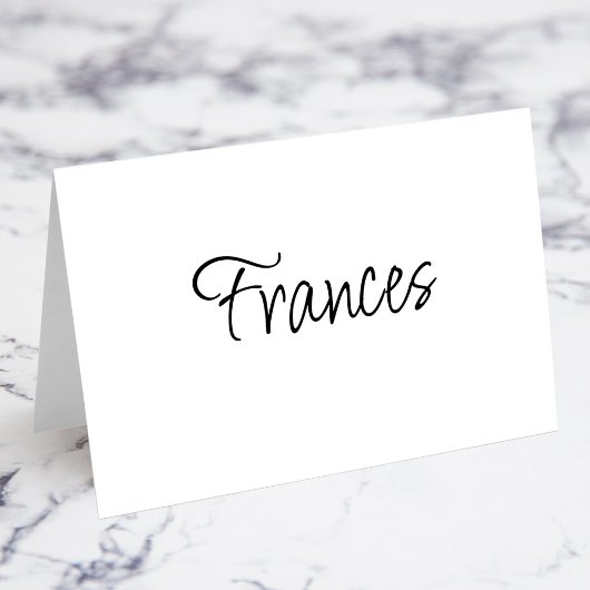 モダンスクリプト個人名プレイスカード テーブルナンバー