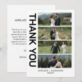 モダンスクリプト写真ウェディング サンキューカード (正面/裏面)