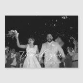 モダンスクリプト写真マグネット ウェディングサンクス (正面)