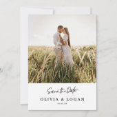 モダンスクリプト写真付きウエディングSave The Date セーブザデート (正面)