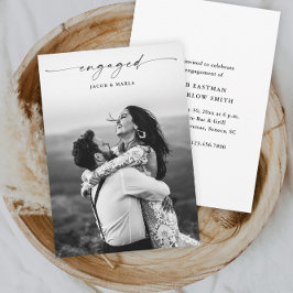 モダンスクリプト写真付き結婚式・プロポーズパーティー 招待状