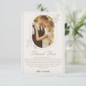 モダンスクリプト写真 ウェディング サンクスカード サンキューカード (スタンド正面)