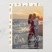 モダンスクリプト写真 エレガントウェディング セーブザデート (正面/裏面)