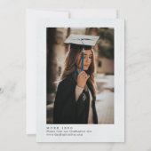 モダンスクリプト写真 卒業パーティー招待状 招待状 (裏面)