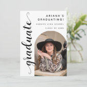 モダンスクリプト写真 卒業 オープンハウス 案内状 (スタンド正面)