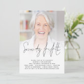 モダンスクリプト写真 75歳誕生日パーティー招待状 招待状 (スタンド正面)