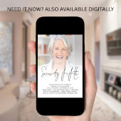 モダンスクリプト写真 75歳誕生日パーティー招待状 招待状