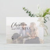 モダンスクリプト写真QRコード写真ウェディング 招待状 (スタンド正面)