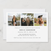 モダンスクリプト卒業写真コラージュ卒業 招待状 (裏面)