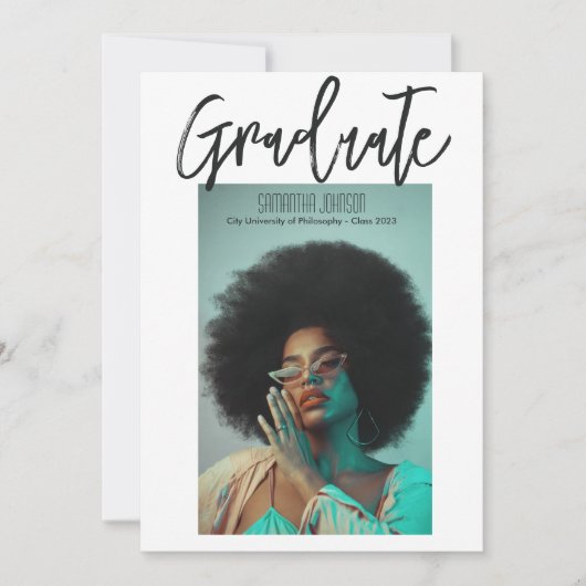 モダンスクリプト卒業写真発表 招待状 (正面)