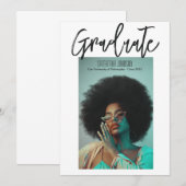 モダンスクリプト卒業写真発表 招待状 (正面/裏面)