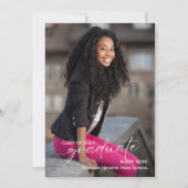 モダンスクリプト卒業写真 卒業招待状 招待状 (正面)