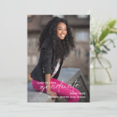 モダンスクリプト卒業写真 卒業招待状 招待状 (スタンド正面)