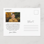 モダンスクリプト卒業生の写真 卒業お礼 ポストカード (裏面)