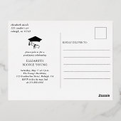 モダンスクリプト卒業生フォトアーチ 卒業パーティー 箔招待状ポストカード (裏面)