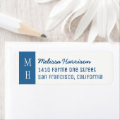 モダンスクリプト名の青住所 シール (インサイチュ)