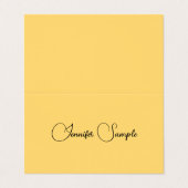 モダンスクリプト名テンプレートフェイク金ゴールド折り畳み 名刺 (外部フラット)