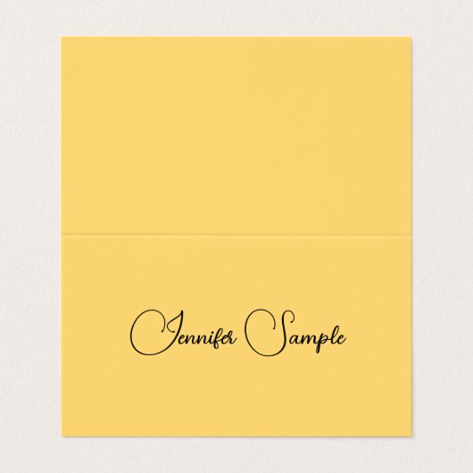 モダンスクリプト名テンプレートフェイク金ゴールド折り畳み 名刺 (外部フラット)