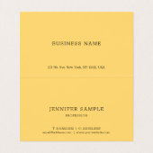 モダンスクリプト名テンプレートフェイク金ゴールド折り畳み 名刺 (内部フラット)